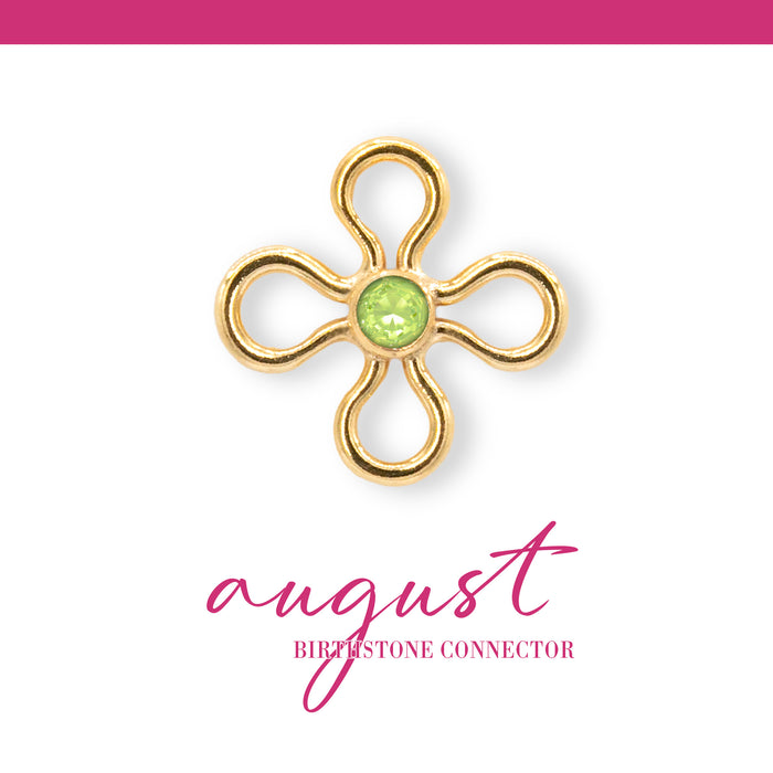 Birthstone Flower Connectors | 10mm | 14K Gold Filled Yellow