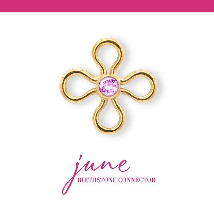 Birthstone Flower Connectors | 10mm | 14K Gold Filled Yellow