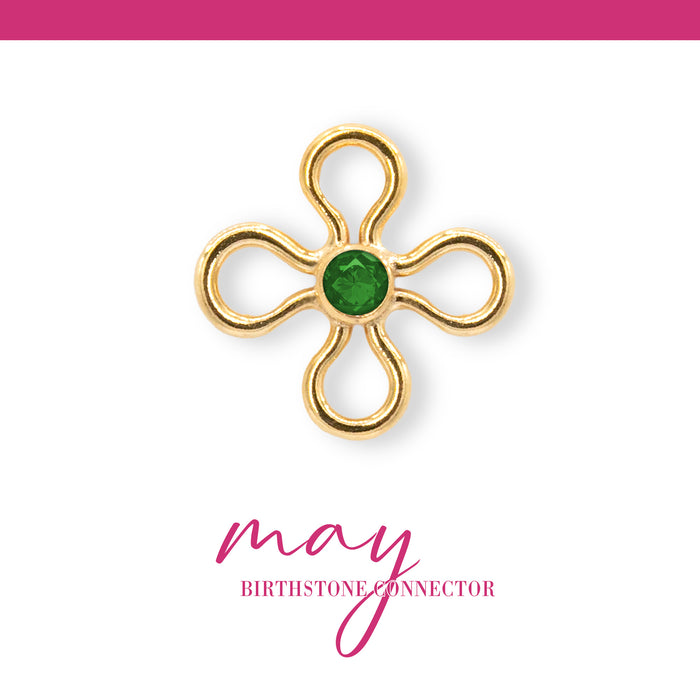 Birthstone Flower Connectors | 10mm | 14K Gold Filled Yellow