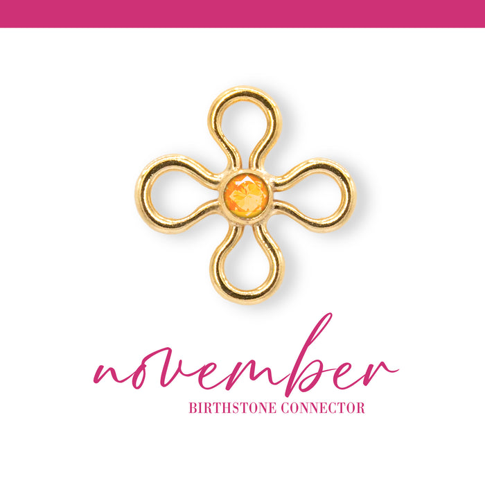 Birthstone Flower Connectors | 10mm | 14K Gold Filled Yellow