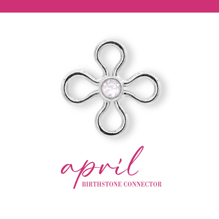 Birthstone Flower Connectors | 10mm | .925 Sterling Silver