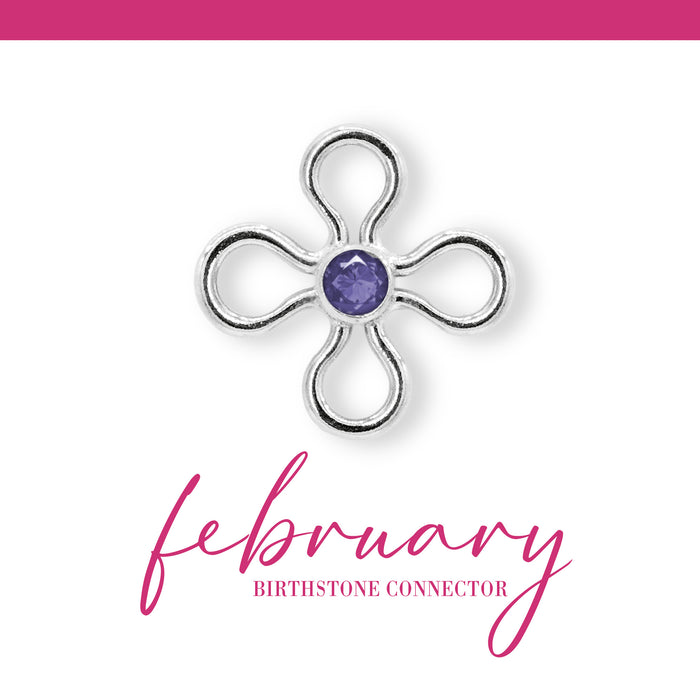 Birthstone Flower Connectors | 10mm | .925 Sterling Silver