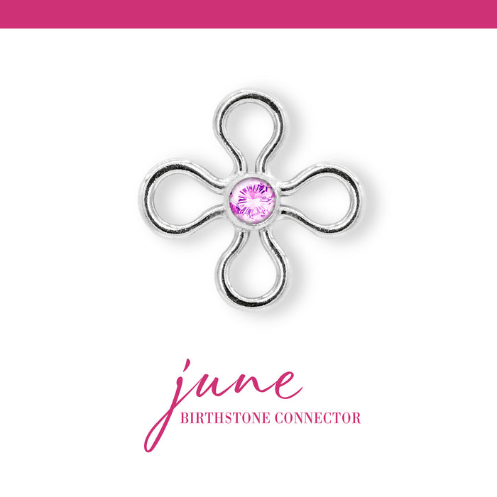 Birthstone Flower Connectors | 10mm | .925 Sterling Silver