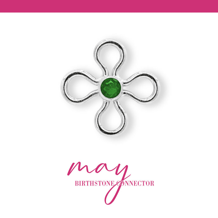 Birthstone Flower Connectors | 10mm | .925 Sterling Silver