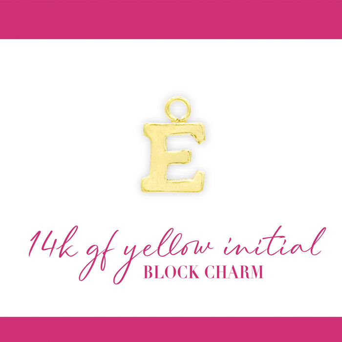 Initial Block Charm | 8mm | 14K Gold Filled Yellow