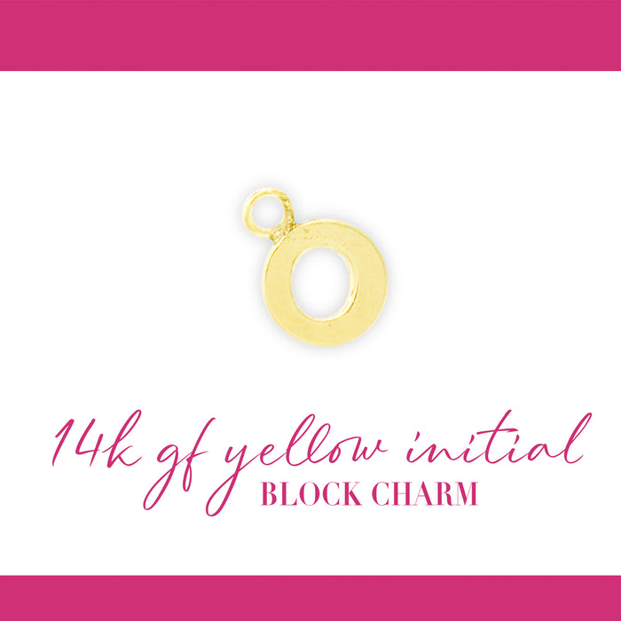 Initial Block Charm | 8mm | 14K Gold Filled Yellow