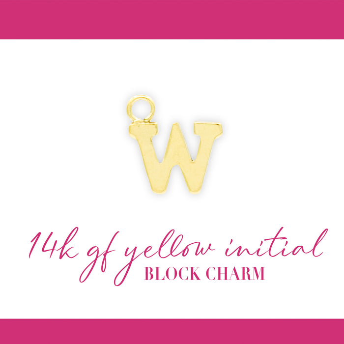 Initial Block Charm | 8mm | 14K Gold Filled Yellow