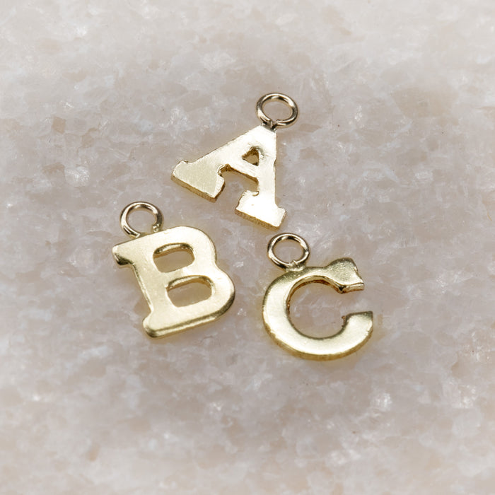 Initial Block Charm | 8mm | 14K Gold Filled Yellow