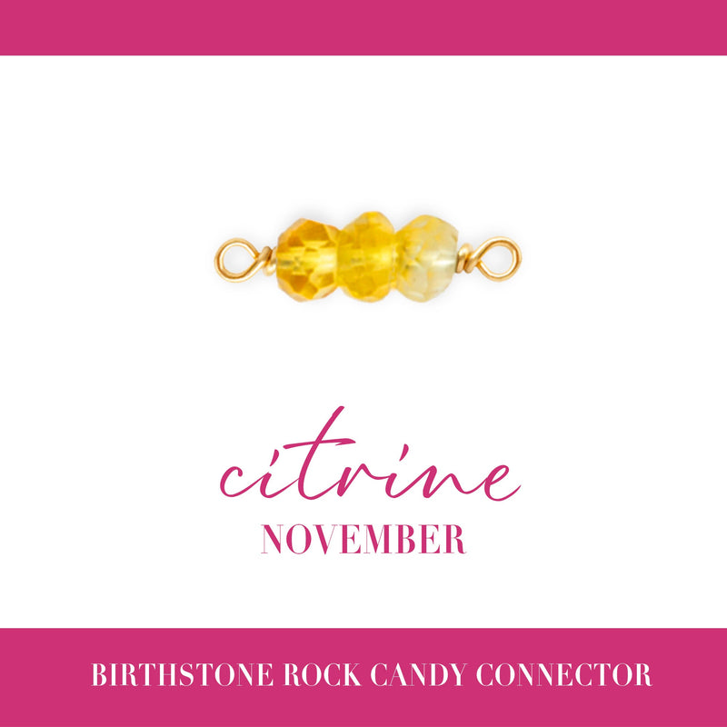 Birthstone Rock Candy Connectors | 14mm | 14K Gold Filled Yellow