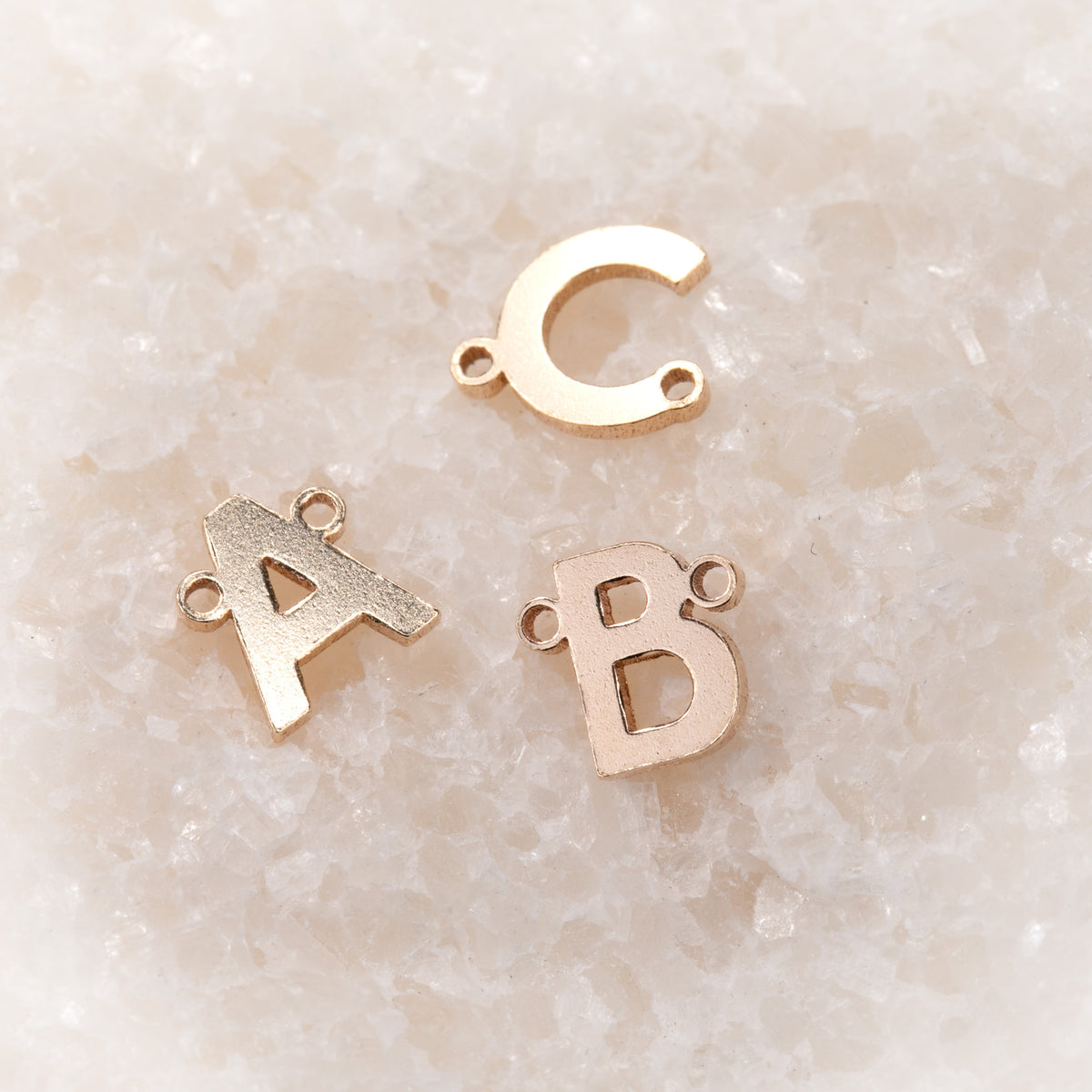 Initial Block Connectors | 6-9mm | 14K Gold Filled Yellow — Sunstone ...