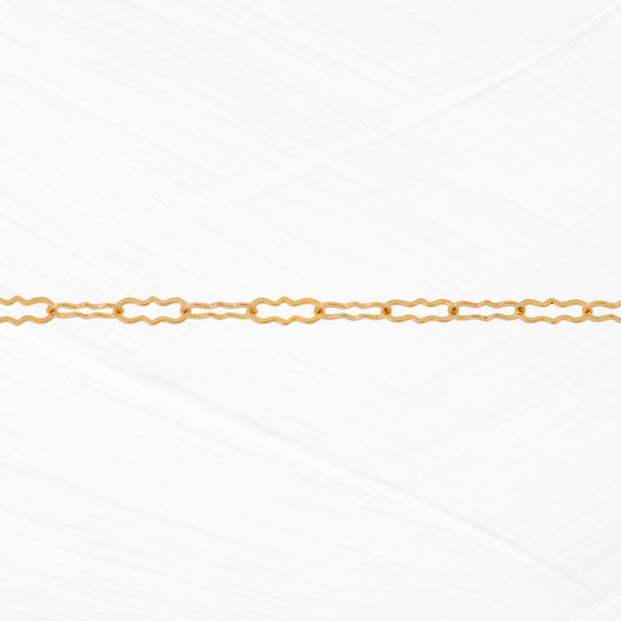 Gold luxury permanent jewelry chain on a white background