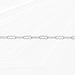 Silver paperclip chain on a white background