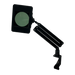 Black darkening magnifying glass for permanent jewelry welding with adjustable arm on a white background