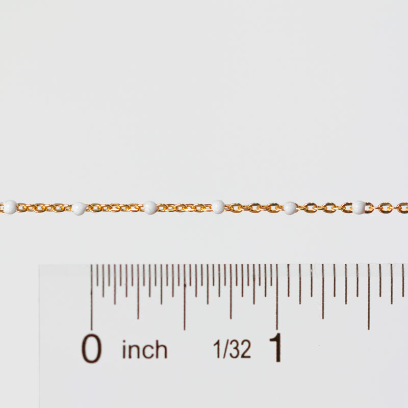 Hazel Permanent Jewelry Chain, DC Cable with Enamel Beads, Available in Silver and Gold Options