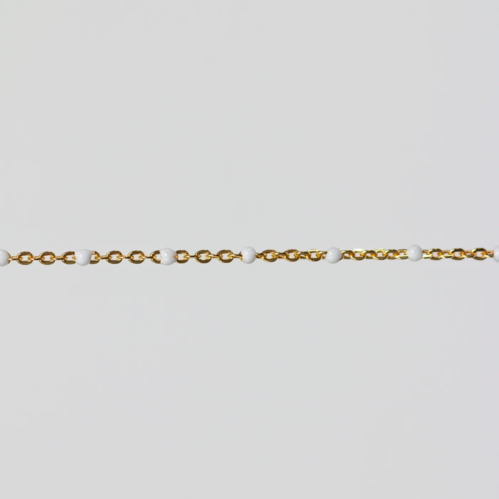 Hazel Permanent Jewelry Chain, DC Cable with Enamel Beads, Available in Sterling Silver and Yellow Gold-Filled