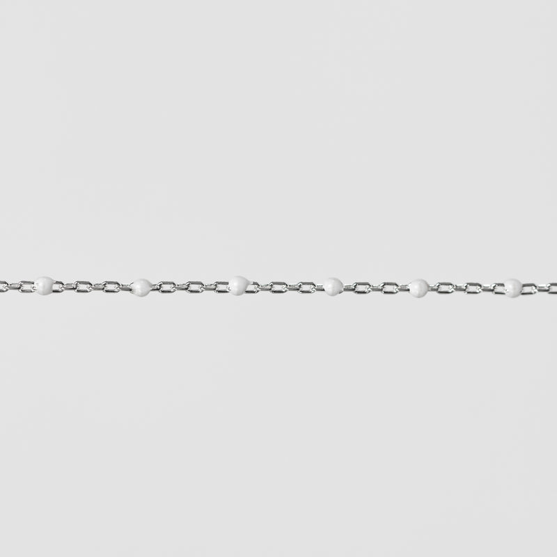 Hazel Permanent Jewelry Chain, DC Cable with Enamel Beads, Available in Silver and Gold Options