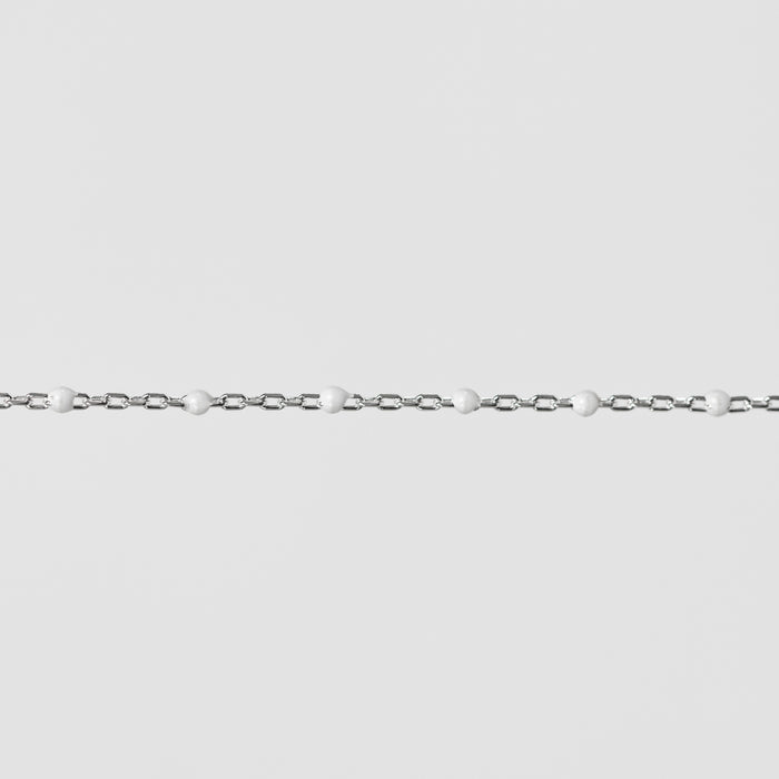 Hazel Permanent Jewelry Chain, DC Cable with Enamel Beads, Available in Sterling Silver and Yellow Gold-Filled