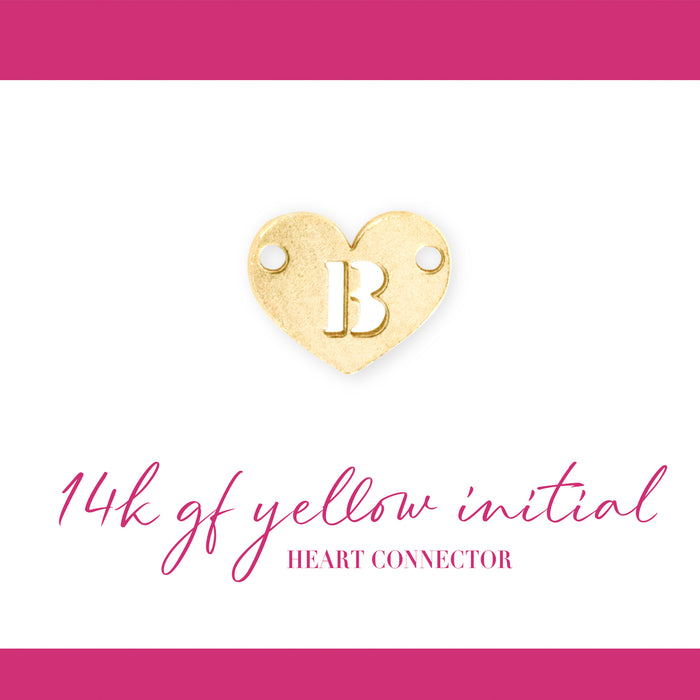 Initial Heart Connectors | 7.8mm | 14K Gold Filled Yellow