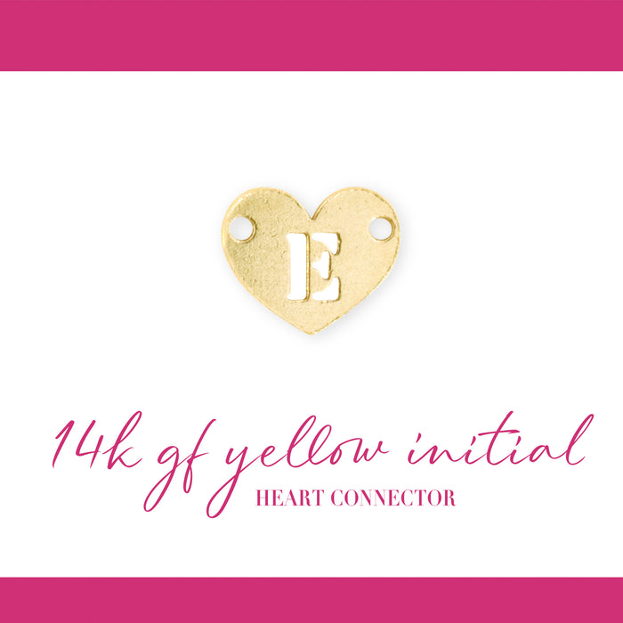 Initial Heart Connectors | 7.8mm | 14K Gold Filled Yellow