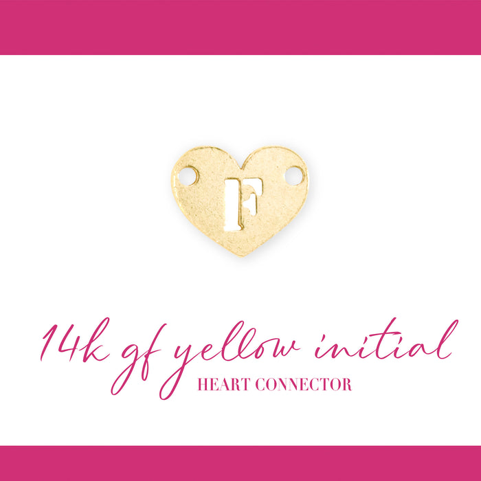 Initial Heart Connectors | 7.8mm | 14K Gold Filled Yellow