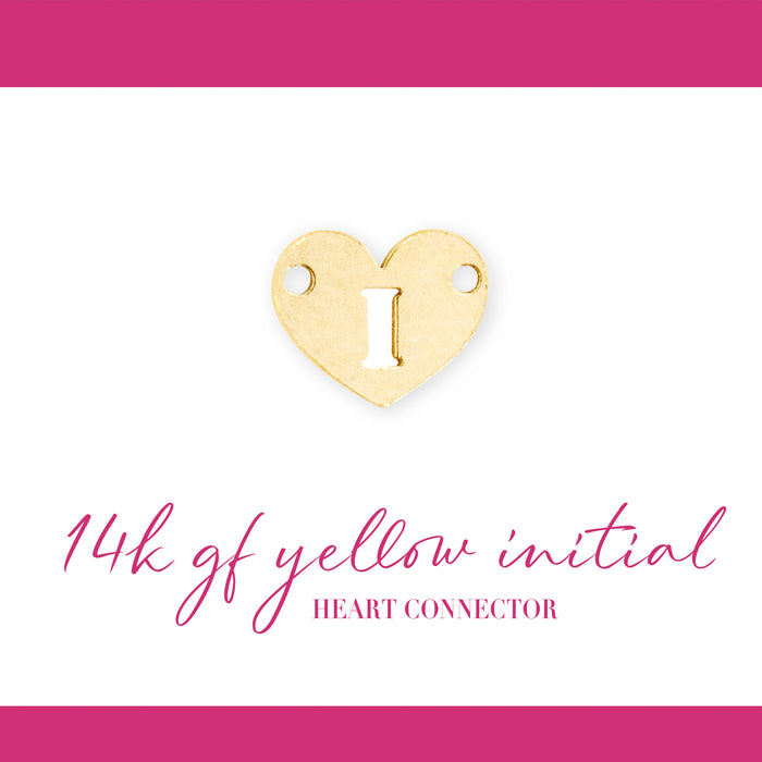 Initial Heart Connectors | 7.8mm | 14K Gold Filled Yellow