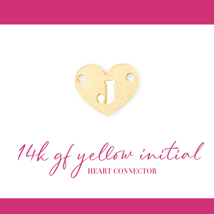 Initial Heart Connectors | 7.8mm | 14K Gold Filled Yellow