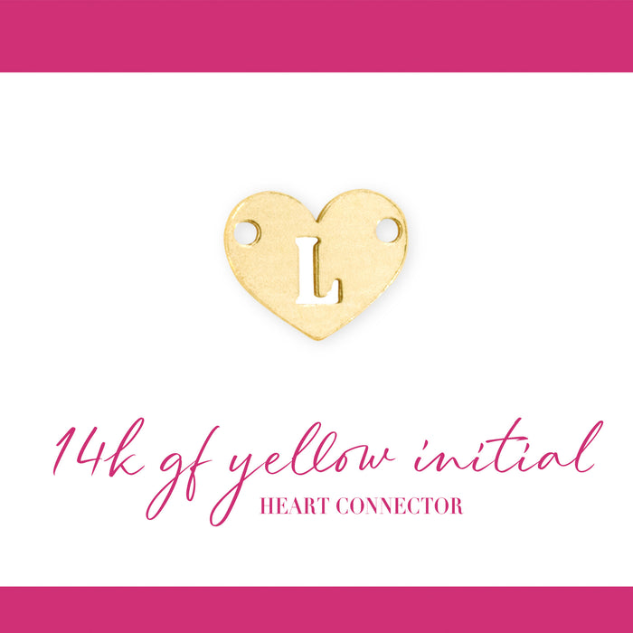 Initial Heart Connectors | 7.8mm | 14K Gold Filled Yellow