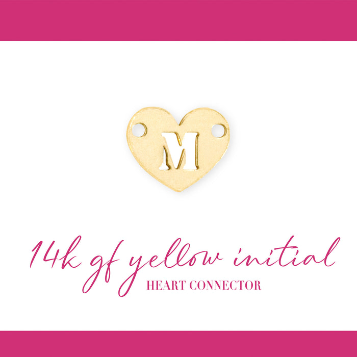 Initial Heart Connectors | 7.8mm | 14K Gold Filled Yellow