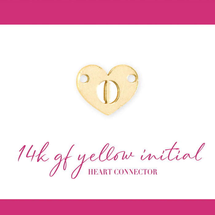 Initial Heart Connectors | 7.8mm | 14K Gold Filled Yellow