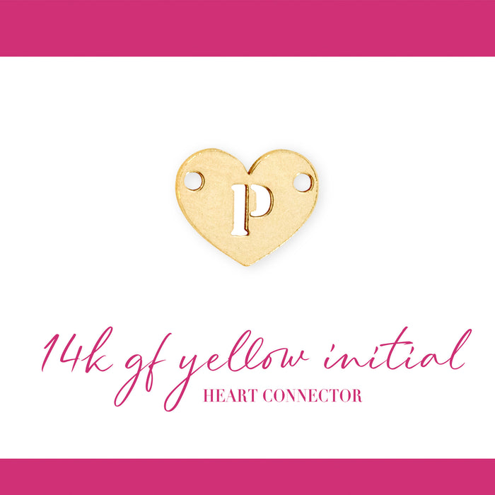 Initial Heart Connectors | 7.8mm | 14K Gold Filled Yellow