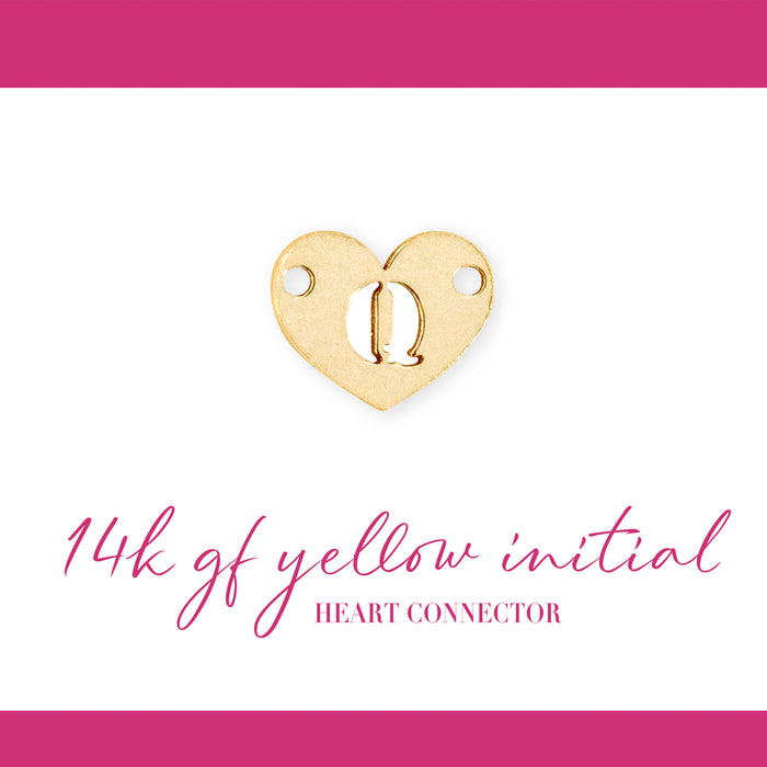 Initial Heart Connectors | 7.8mm | 14K Gold Filled Yellow