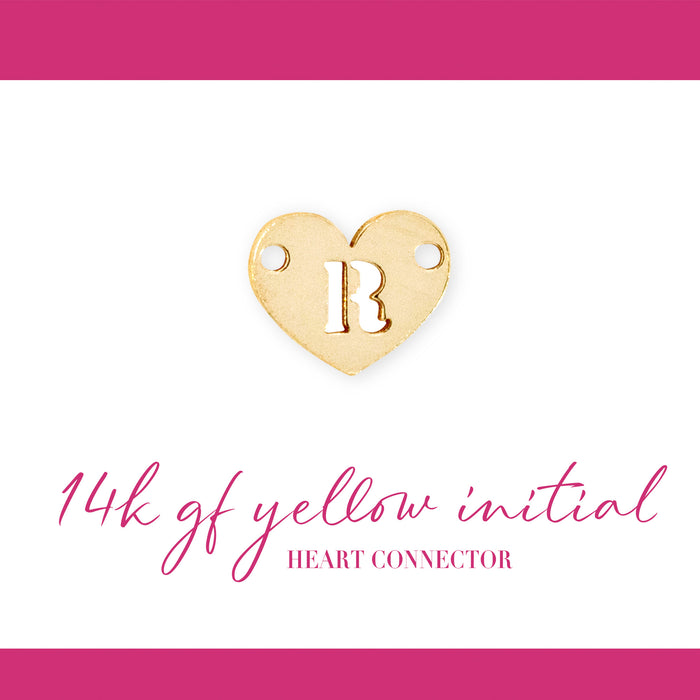 Initial Heart Connectors | 7.8mm | 14K Gold Filled Yellow