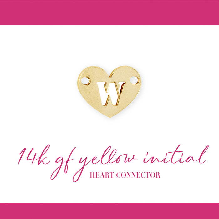 Initial Heart Connectors | 7.8mm | 14K Gold Filled Yellow