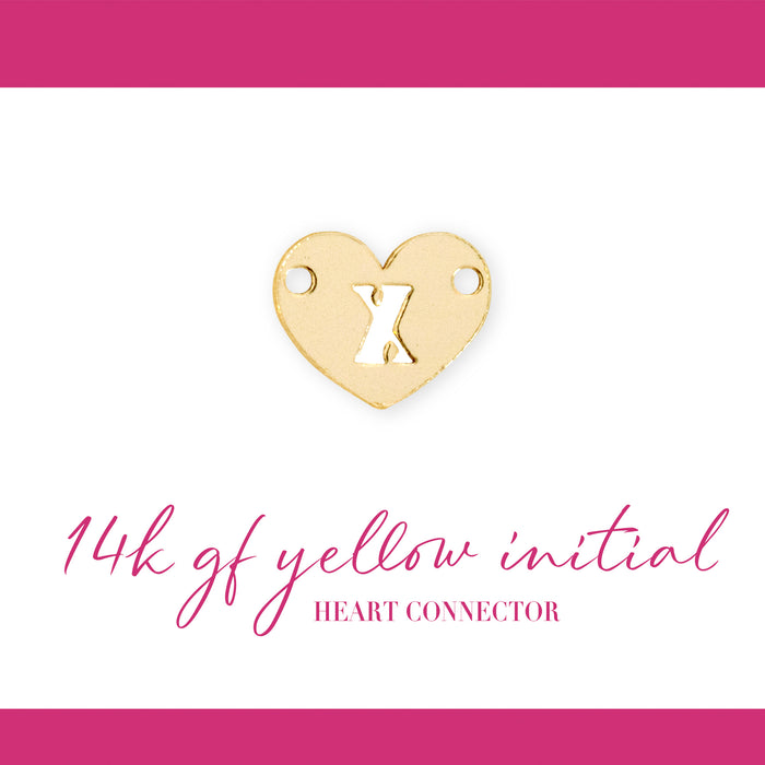 Initial Heart Connectors | 7.8mm | 14K Gold Filled Yellow