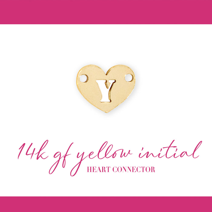 Initial Heart Connectors | 7.8mm | 14K Gold Filled Yellow