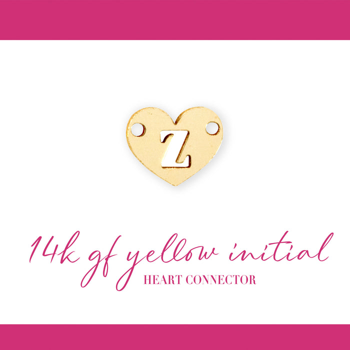 Initial Heart Connectors | 7.8mm | 14K Gold Filled Yellow