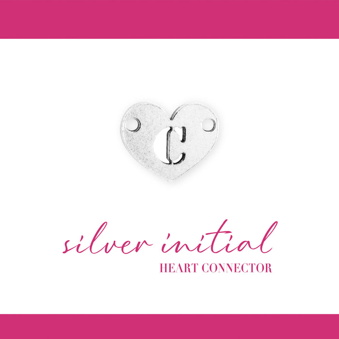 Initial Heart Connectors | 7.8mm | .925 Sterling Silver