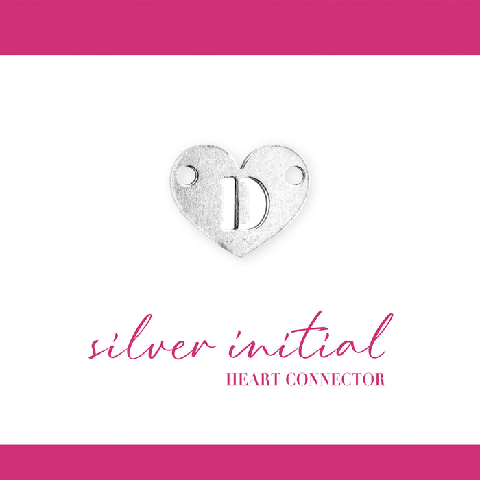 Initial Heart Connectors | 7.8mm | .925 Sterling Silver