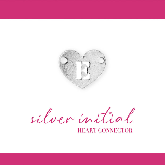 Initial Heart Connectors | 7.8mm | .925 Sterling Silver