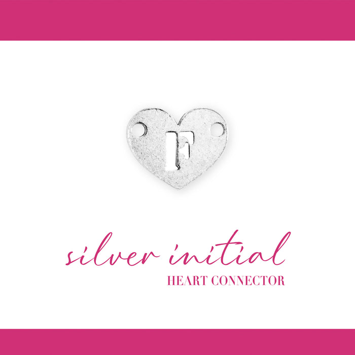 Initial Heart Connectors | 7.8mm | .925 Sterling Silver