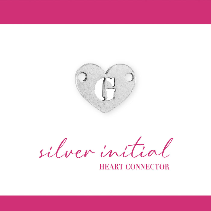 Initial Heart Connectors | 7.8mm | .925 Sterling Silver