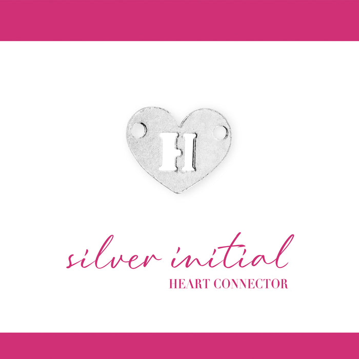 Initial Heart Connectors | 7.8mm | .925 Sterling Silver