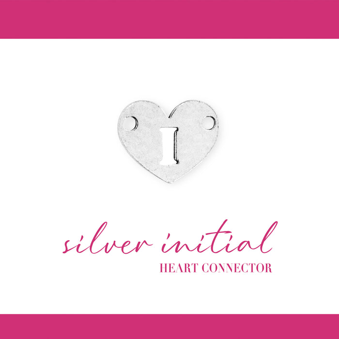 Initial Heart Connectors | 7.8mm | .925 Sterling Silver