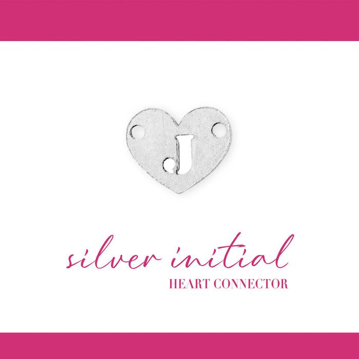 Initial Heart Connectors | 7.8mm | .925 Sterling Silver