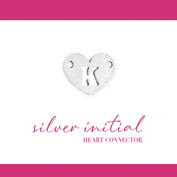 Initial Heart Connectors | 7.8mm | .925 Sterling Silver