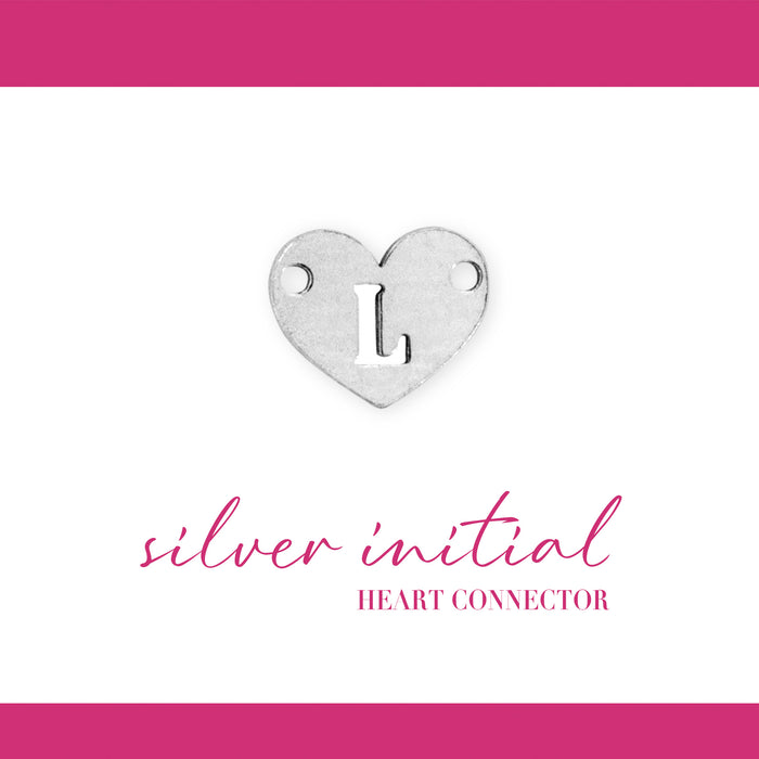 Initial Heart Connectors | 7.8mm | .925 Sterling Silver