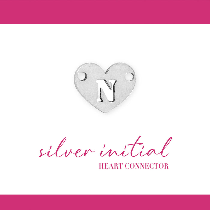 Initial Heart Connectors | 7.8mm | .925 Sterling Silver