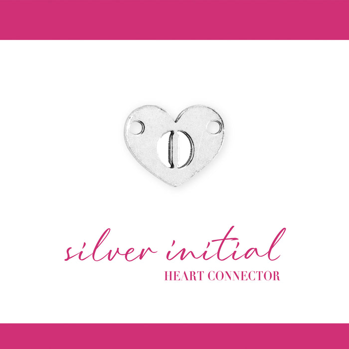 Initial Heart Connectors | 7.8mm | .925 Sterling Silver