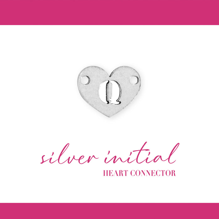 Initial Heart Connectors | 7.8mm | .925 Sterling Silver