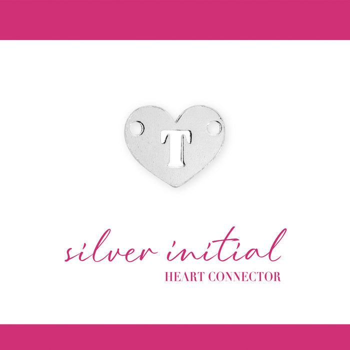 Initial Heart Connectors | 7.8mm | .925 Sterling Silver